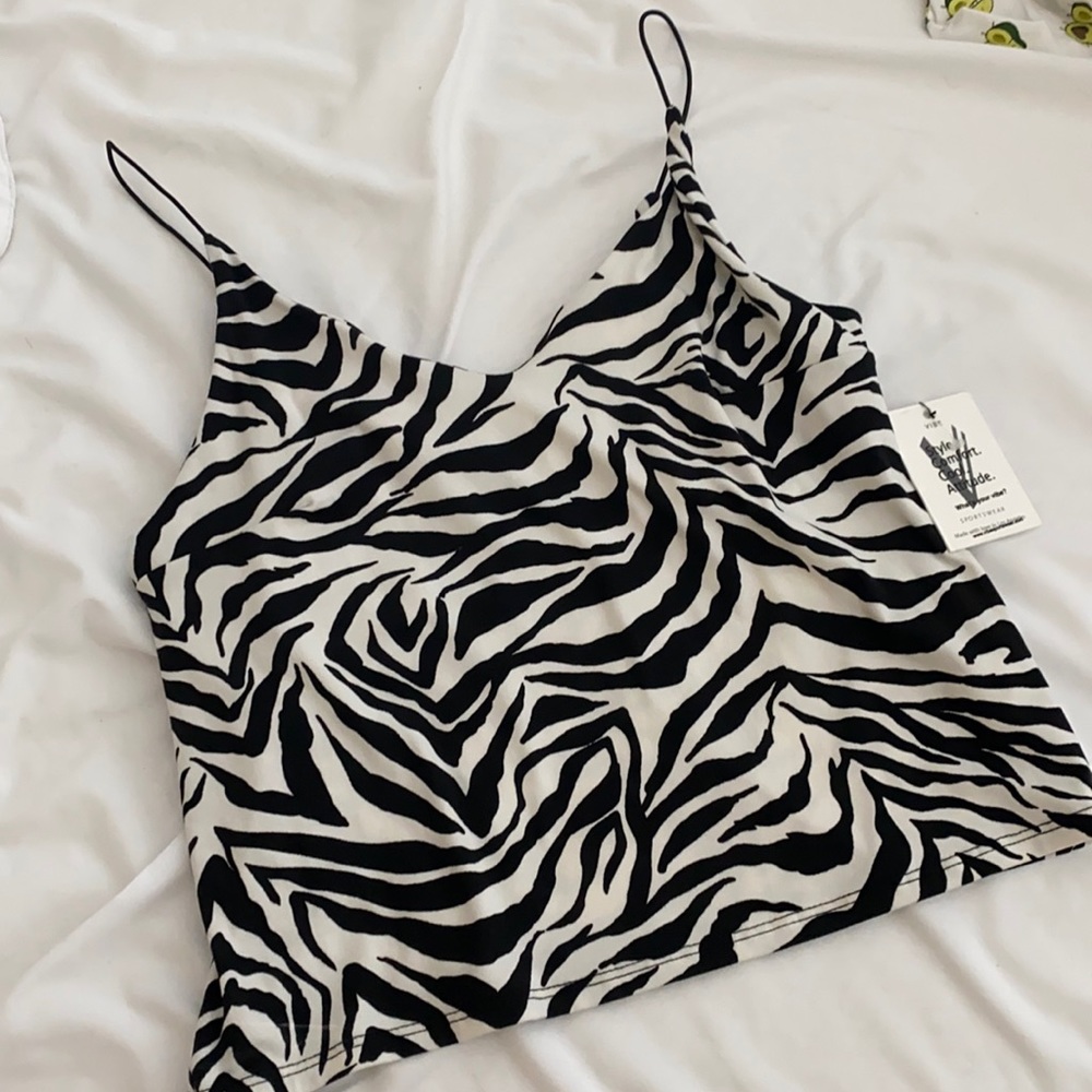 Cropped zebra tank top